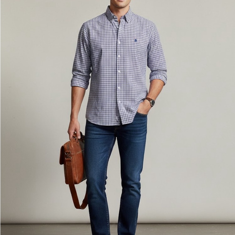 Ralph Lauren‎ Purple and White Checkered Dress Shirt